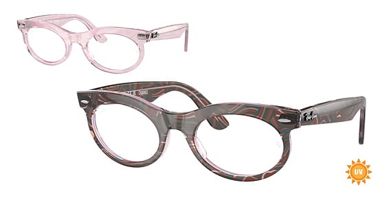 Ray-Ban RX2242V WAYFARER OVAL - Photo Waves Purple, Acetate, Oval frame