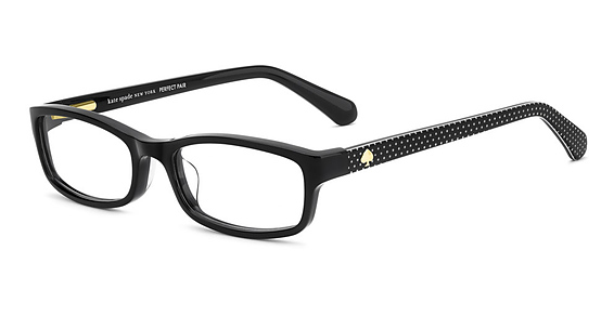 Kate Spade Narcisa/3 - Black Pattern White, Acetate, Rectangle frame