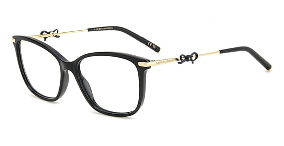 Carolina Herrera HER 0218 - Black Gold, Acetate, Rectangle frame