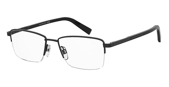Tommy Hilfiger TH 2248 - Matte Black, Stainless Steel, Rectangle frame