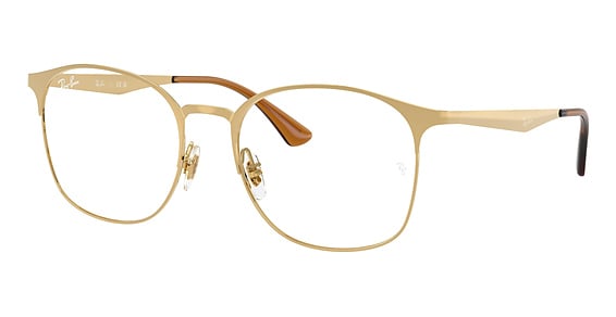 Ray-Ban RX6493 - Gold, Metal, Round frame