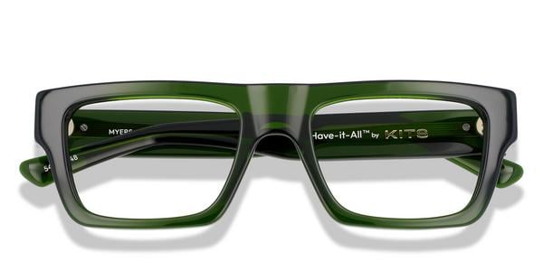 KITS Myers - Green, Acetate, Flat-Top frame