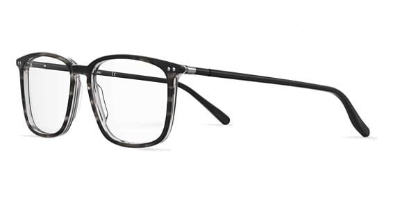 Elasta E 8004 - Striped Grey, Acetate, Rectangle frame