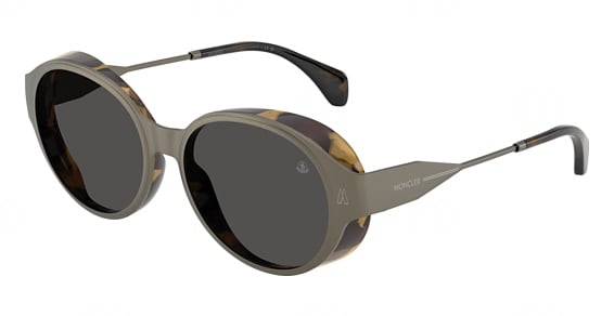 Moncler ME4005T AUROS - Matte Anthracite, Titanium, Oval frame