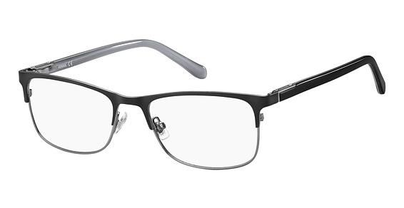 Fossil FOS 7077 - Matte Black Dark Ruthenium, Stainless Steel, Rectangle frame