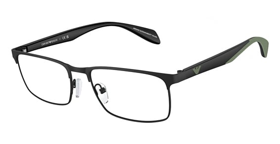 Emporio Armani EA1149 - Matte Black, Metal, Rectangle frame