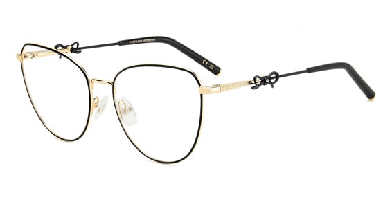 Carolina Herrera HER 0220 - Black Gold, Metal, Rectangle frame