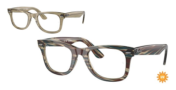 Ray-Ban RX5121F WAYFARER - Photo Striped Grey, Plastic, Round frame