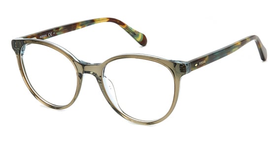 Fossil FOS 7151 - Khaki Green, Acetate, Cat Eye frame