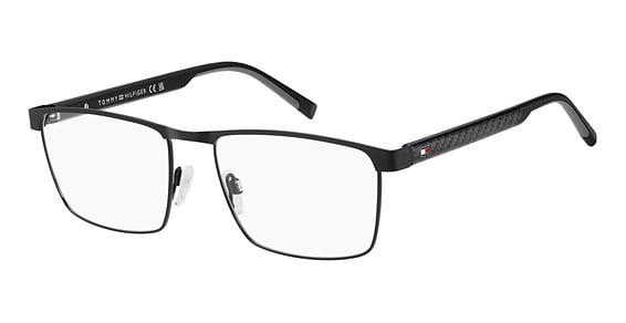 Tommy Hilfiger TH 2196 - Matte Black, Stainless Steel, Rectangle frame