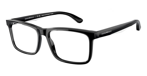 Emporio Armani EA3227 - Shiny Black, Plastic, Rectangle frame