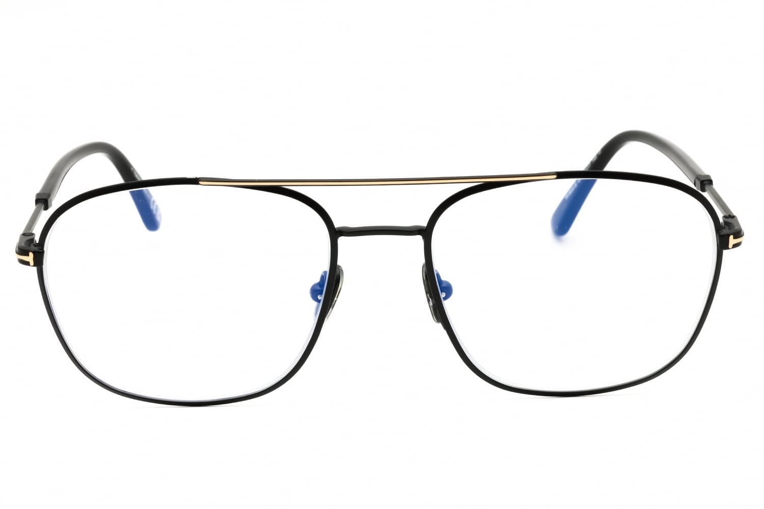 Tom Ford FT5830-B - Shiny Black/clear, Metal, Oval frame