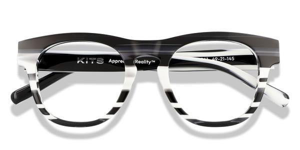 KITS Jordan Ltd - Black and White Stripes, Acetate, D Frame frame
