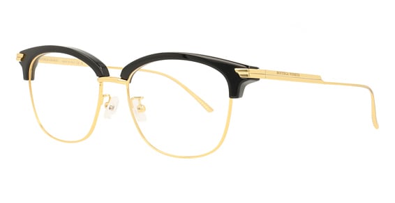Bottega Veneta BV1011OA - Black-Gold-Transparent, Plastic, Rectangle frame