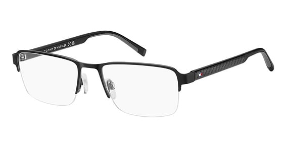 Tommy Hilfiger TH 2197 - Matte Black, Stainless Steel, Rectangle frame