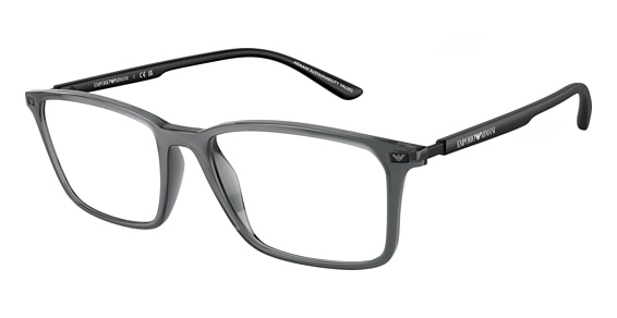 Emporio Armani EA3237 - Shiny Transparent Black, Acetate, Rectangle frame