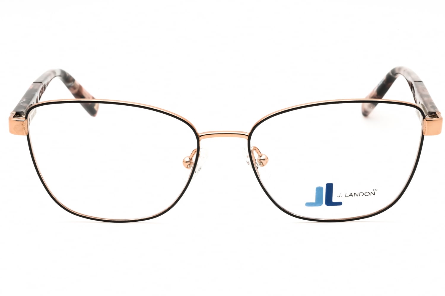 J. Landon JL5008 - Shiny Black, Metal, Cat Eye frame