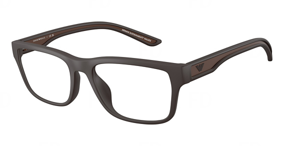 Emporio Armani EA3276U - Rubberized Matte Brown, Acetate, Mixed Shapes frame