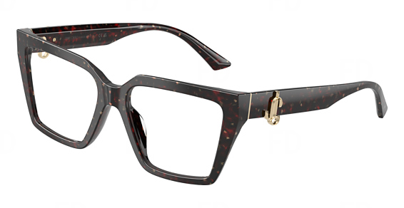 Jimmy Choo JC3017U - Dark Havana Glitter, Plastic, Rectangle frame