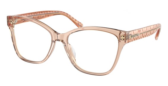 COACH HC6207U - Transparent Brown, Plastic, Cat Eye frame
