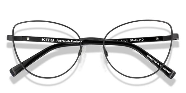 KITS Azura - Black / Black, Metal, Cat Eye frame