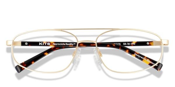 KITS Sam - Gold / Havana, Metal, Rectangle frame