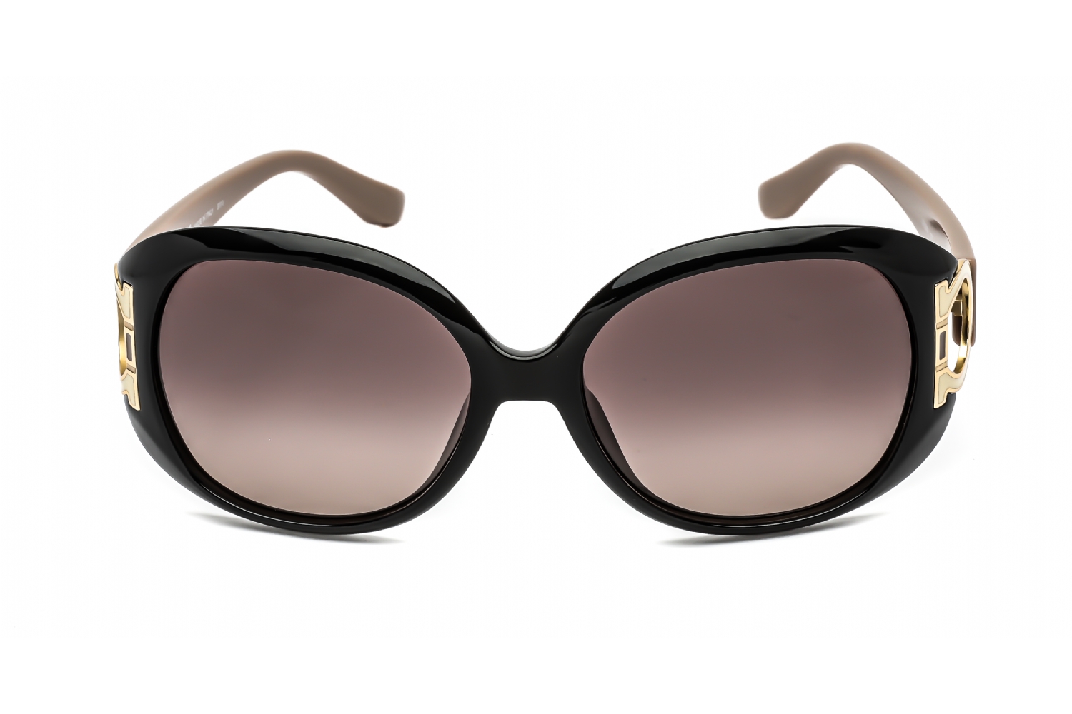 Salvatore Ferragamo SF668S - Black/taupe, Plastic, Oval frame