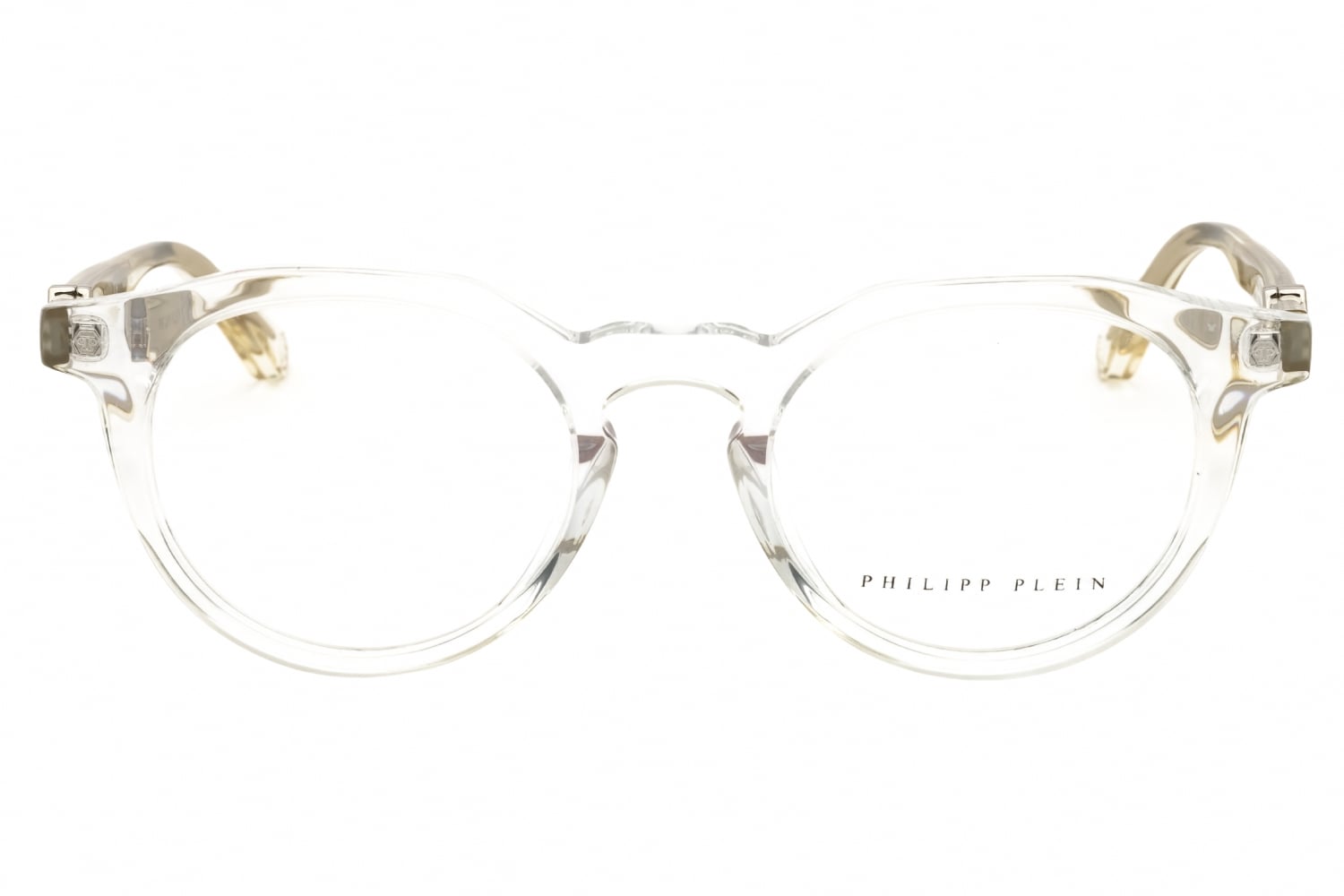 Philipp Plein VPP060M - Shiny Transparent Grey, Acetate, Round frame