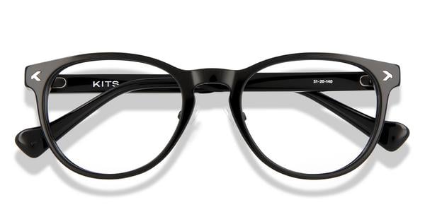 KITS Aquila Comfort Fit - Black, Acetate, Round frame