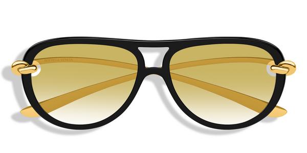 Bottega Veneta BV1418S - Black Gold, Plastic, Aviator frame
