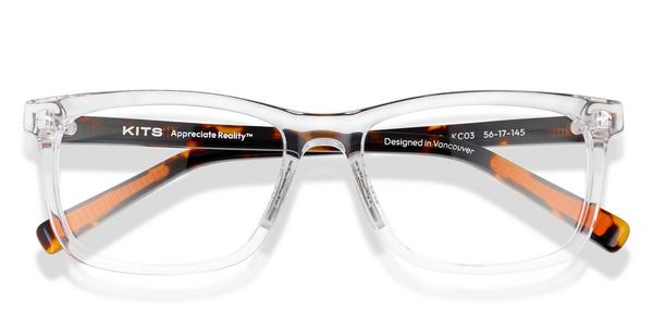 KITS Andrews Sport - Clear Front / Dark Havana Temples, Acetate, Rectangle frame