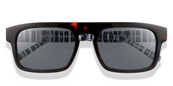 KITS Crest Primo Sun - Havana/Stripe, Acetate, Flat-Top frame