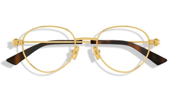 Bottega Veneta BV1382O - Gold, Metal, Round frame