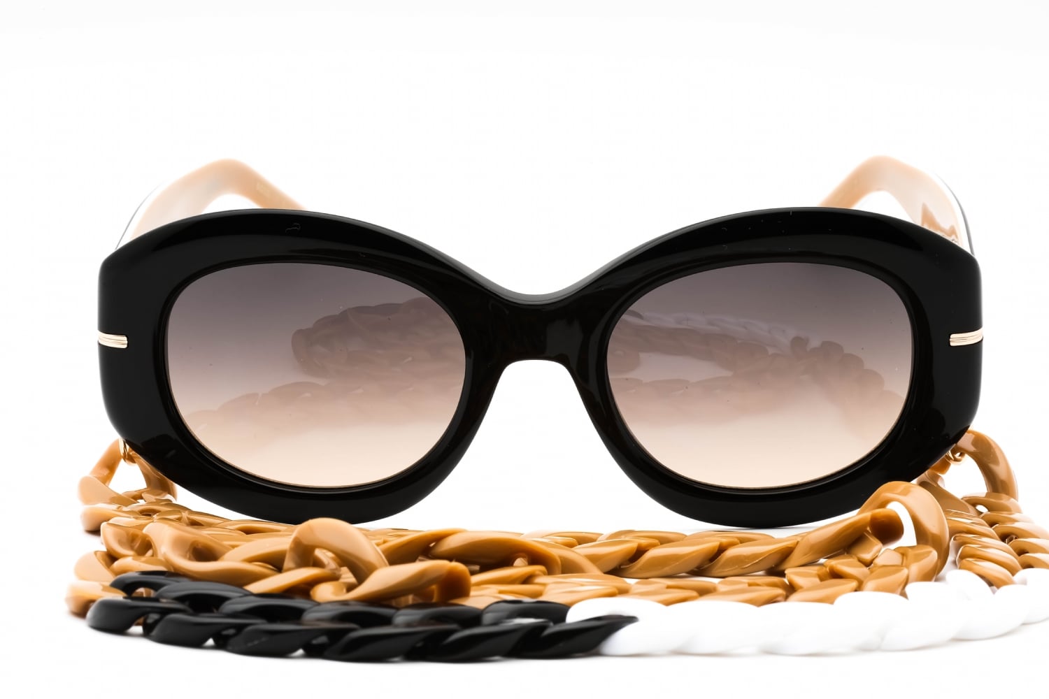 Hugo Boss BOSS 1521/N/S - Black Beige, Plastic, Oval frame