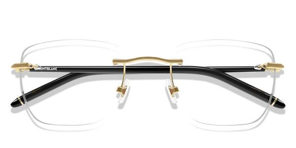Montblanc MB0274O - Gold, Metal, Rimless frame