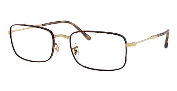 Ray-Ban RX3746V - Havana On Gold, Metal, Rectangle frame
