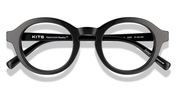 KITS Orson - Shiny Black, Acetate, Round frame