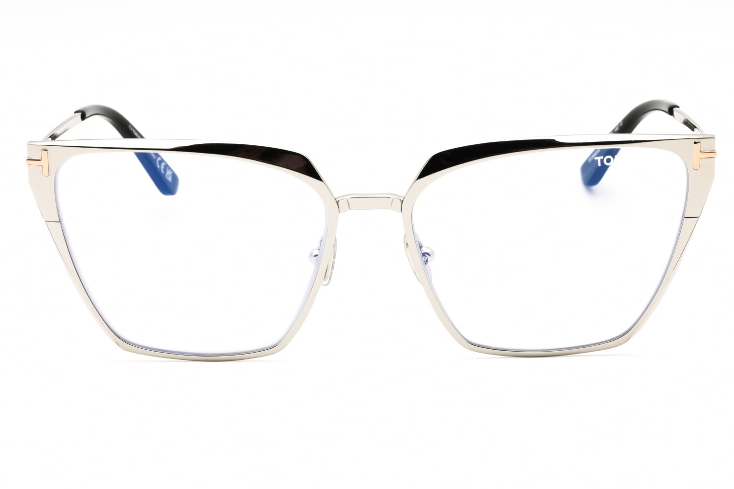 Tom Ford FT5945-B - Shiny Palladium/clear, Metal, Cat Eye frame