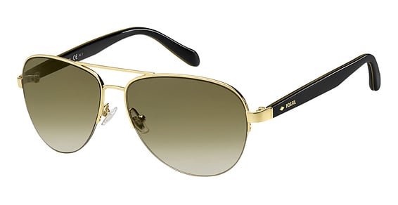 Fossil FOS 3062/S/US - Blsha Gold Blak, Metal, Aviator frame