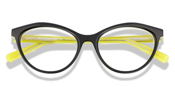 KITS Arbutus Primo - Black / Yellow / Clear, Acetate, Cat Eye frame