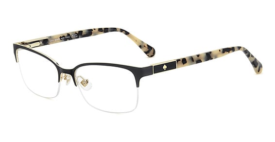 Kate Spade KS Alexanne 2/G - Black Havana, Stainless Steel, Rectangle frame