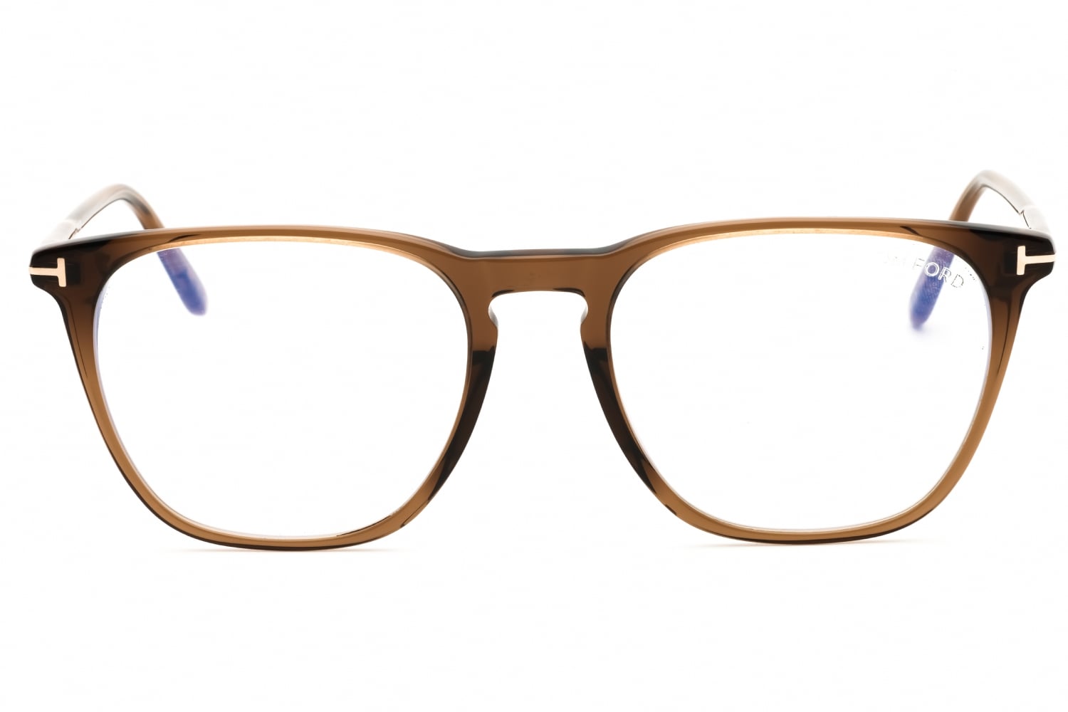 Tom Ford FT5937-B - Shiny Dark Brown/clear, Acetate, Rectangle frame