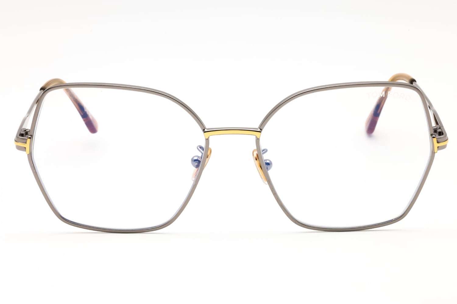 Tom Ford FT5876-B - Shiny Light Ruthenium, Metal, Geometric frame