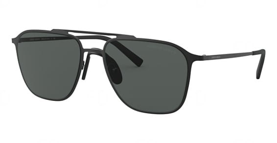Giorgio Armani AR6110 - Matte Black, Metal, Aviator frame