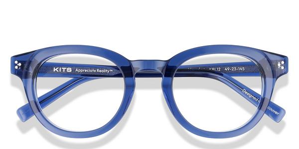 Blue Pattern Kate Spade Cherette Eyeglasses — Round | KITS