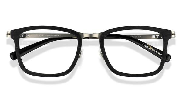 KITS Nevelson - Matte Black / Matte Silver Temple, Acetate, Rectangle frame