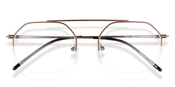 KITS Oren - Matte Brown, Stainless Steel, Aviator frame