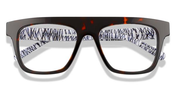 KITS Ronaldo Primo - Havana/Scribbles, Acetate, Flat-Top frame