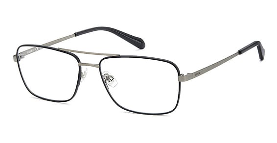 Fossil FOS 7199/G - Matte Dark Ruthenium Black, Metal, Aviator frame
