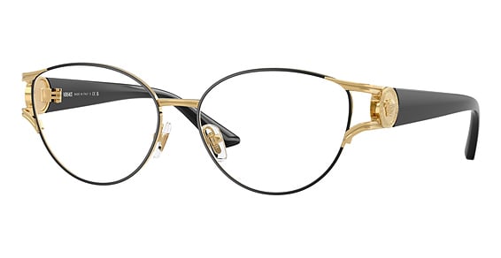 Versace VE1309 - Gold Matte Black, Metal, Cat Eye frame